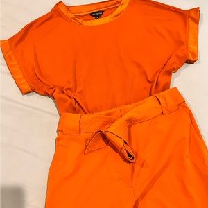 Vibrant Orange Top and Pants Set